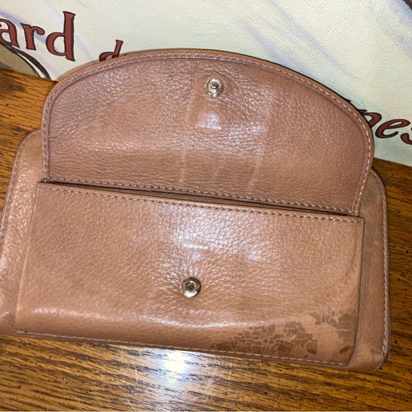 Chloe Metal Ribbon Zip Around Leather Wallet Tan/Carmel - Vintage - Picture 10 of 14